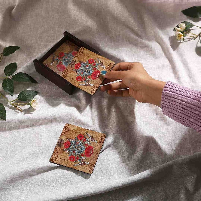 Wonderchef Casablanca Damask Motif Coaster -Set of 6 - Image 3