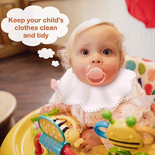 JenPen 4 Pieces White Bibs for Baby Girl Bandana Muslin 360 Bibs Baby Bandana Drool for Girl Set for Teething Toddler - Image 5