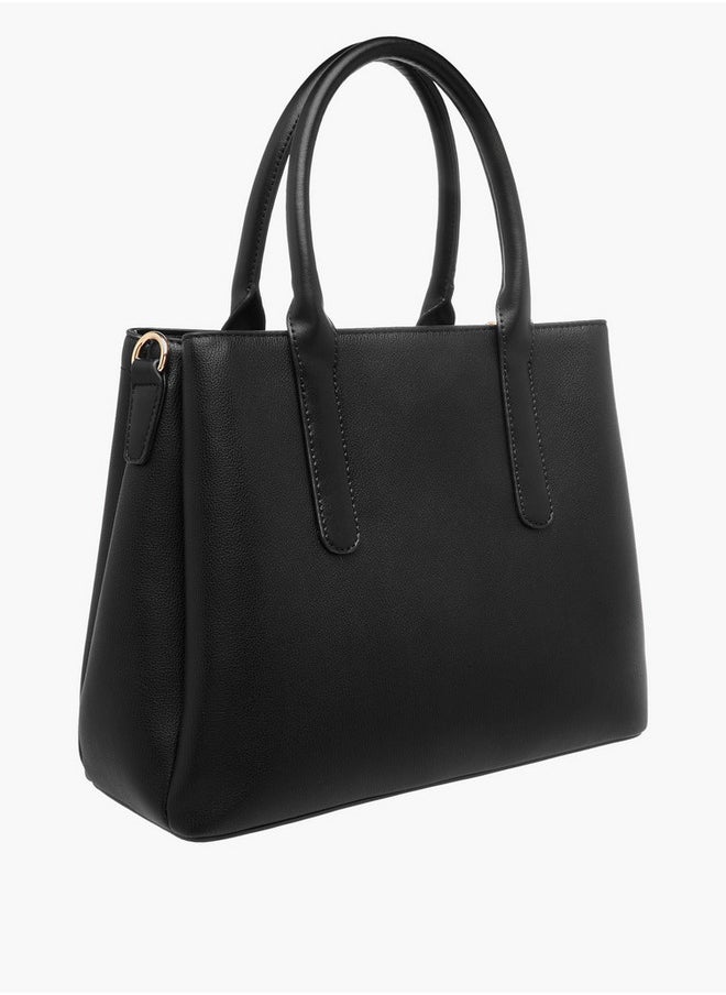 Flora Bella By Shoexpress Textured Tote Bag with Zip Closure and Double Handle  - Image 3