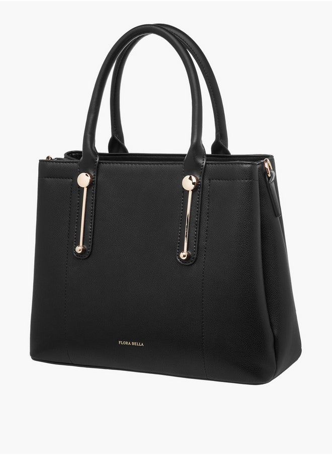 Flora Bella By Shoexpress Textured Tote Bag with Zip Closure and Double Handle  - Image 2
