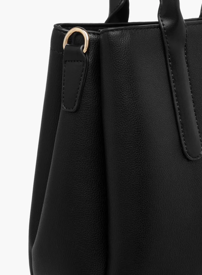Flora Bella By Shoexpress Women's Textured Tote Bag with Zip Closure and Double Handle