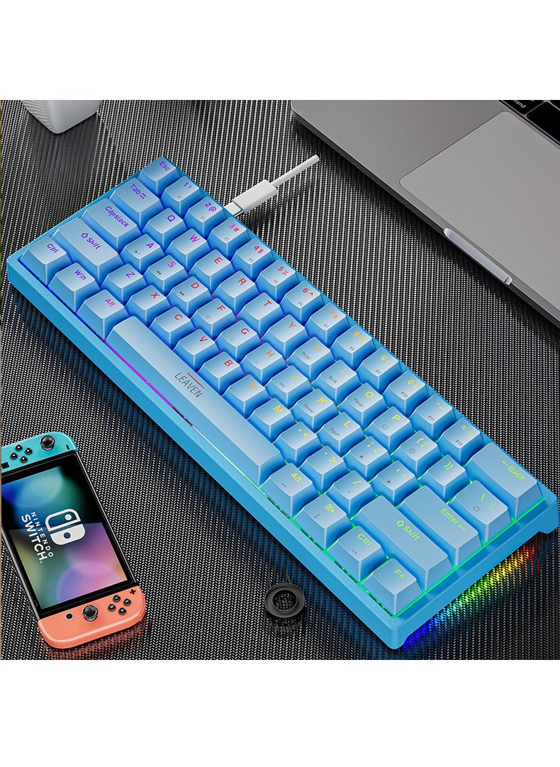 Generic - K620 E-sports Wired Mechanical Keyboard TYPE-C Hot Plug RGB Luminous Green Axis Game Bluetooth Mechanical Keyboard Crack k620 Key White and Black Double Spelling Red Axis Classic Edition - Image 1