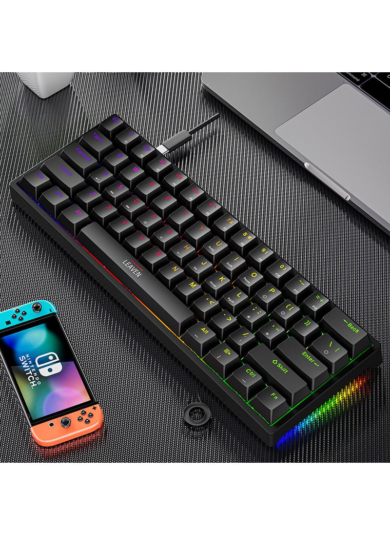 Generic - K620 E-sports Wired Mechanical Keyboard TYPE-C Hot Plug RGB Luminous Green Axis Game Bluetooth Mechanical Keyboard Crack k620 Key White and Black Double Spelling Red Axis Classic Edition - Image 1