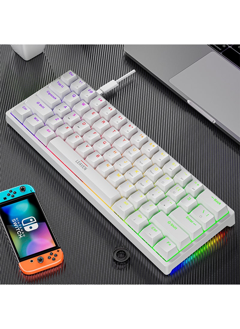 Generic - K620 E-sports Wired Mechanical Keyboard TYPE-C Hot Plug RGB Luminous Green Axis Game Bluetooth Mechanical Keyboard Crack k620 Key White and Black Double Spelling Red Axis Classic Edition - Image 1