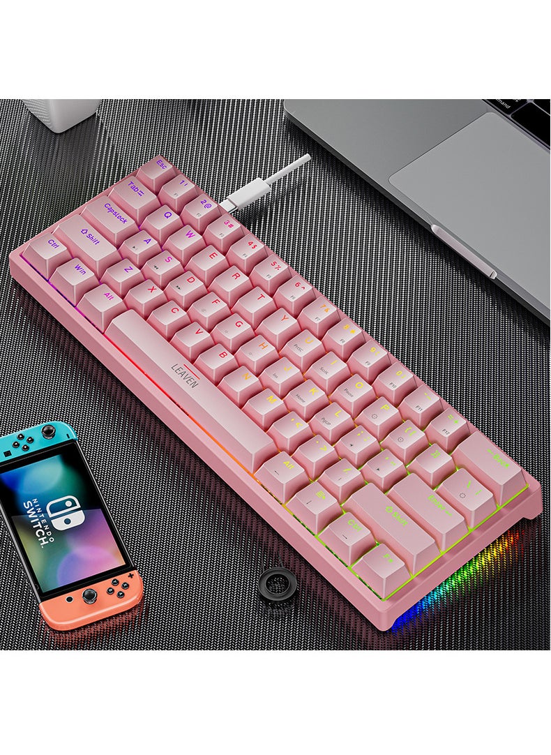 Generic - K620 E-sports Wired Mechanical Keyboard TYPE-C Hot Plug RGB Luminous Green Axis Game Bluetooth Mechanical Keyboard Crack k620 Key White and Black Double Spelling Red Axis Classic Edition - Image 1