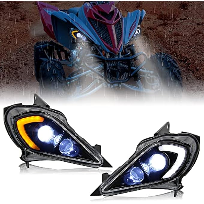 SAUTVS Led Headlights High Low Beam Head Lights Front Lamps Drl Turn Signal Light For Yamaha Yfz 450 Yfz450R Yfz450X Wolverine 450 350 Raptor 250 350 Raptor 700 20062022 Accessories 2Pcs - Image 1