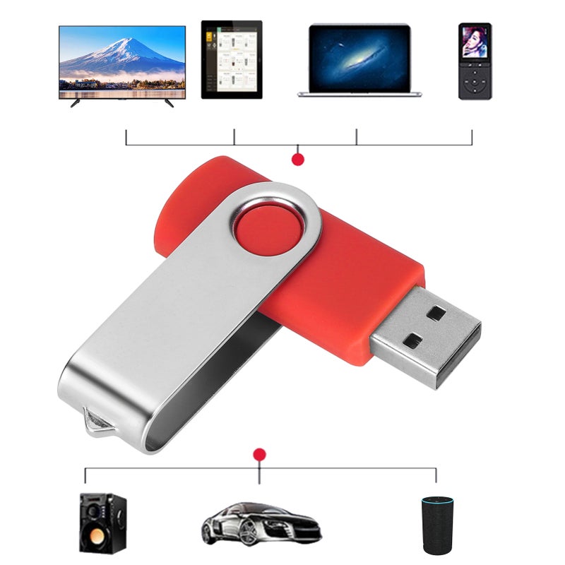 USB Flash Drive Candy Red Rotatable Portable Storage Memory Stick for PC Tablet16GB - Image 4