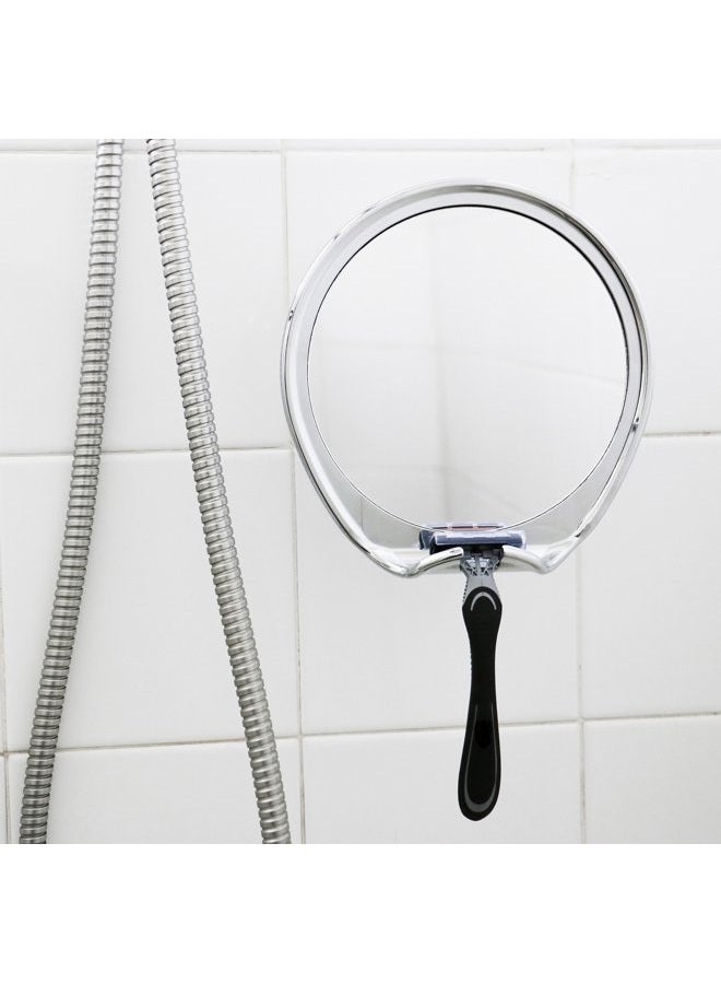 JiBen Fogless Shower Mirror with Power Locking Suction Cup, Built-in Razor Hook and 360 Degree Rotating Adjustable Arm, Personal Fog Free Bathroom Shaving Mirror (Chrome) - Image 5