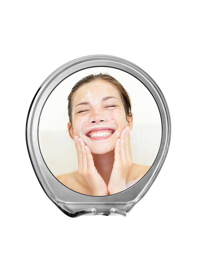 JiBen Fogless Shower Mirror with Power Locking Suction Cup, Built-in Razor Hook and 360 Degree Rotating Adjustable Arm, Personal Fog Free Bathroom Shaving Mirror (Chrome) - Image 3