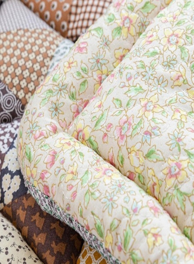 vctops Bohemian Patchwork Cotton Quilted Sofa Couch Cover Floral Pattern Sectional Couch Cover for Living Room Non Slip Soft Floor Mat Chair Seat Cushion(Pattern C,24"x63") - Image 4