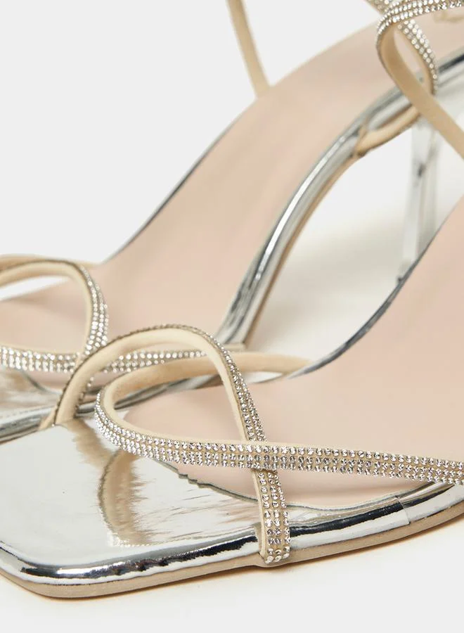 Styli Embellished Stiletto Heeled Sandal