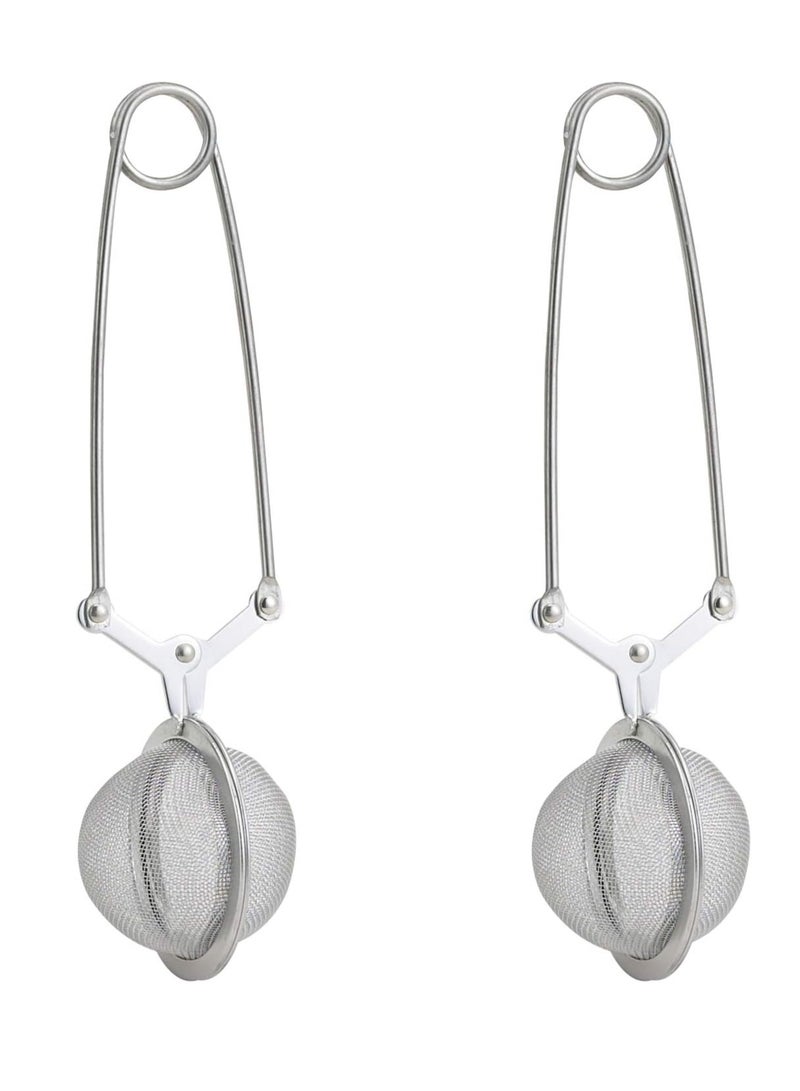 Bukela Kitchen Snap Mesh Ball Tea Infusers, 18/8 Stainless Steel, For Loose Leaf Tea and Mulling Spices, Set of 2 - Image 1