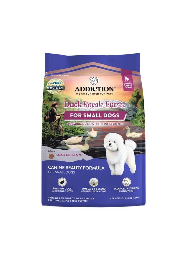 Addiction Duck Royale Entrée Premium Small Breed Dry Dog Food - Ideal for Puppies, Adults & Seniors - Grain-Free/Gluten-Free Kibbles for Small Dogs - 3.lb Bag Crafted in New Zealand - Image 1