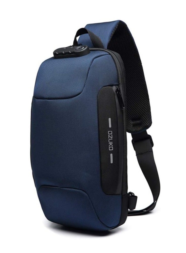 أوزوكو حقيبة مقاومة للماء ضد السرقة خفيفة الوزن للكتف والظهر مع منفذ شحن USB حقيبة صدر يومية كاجوال - Image 1