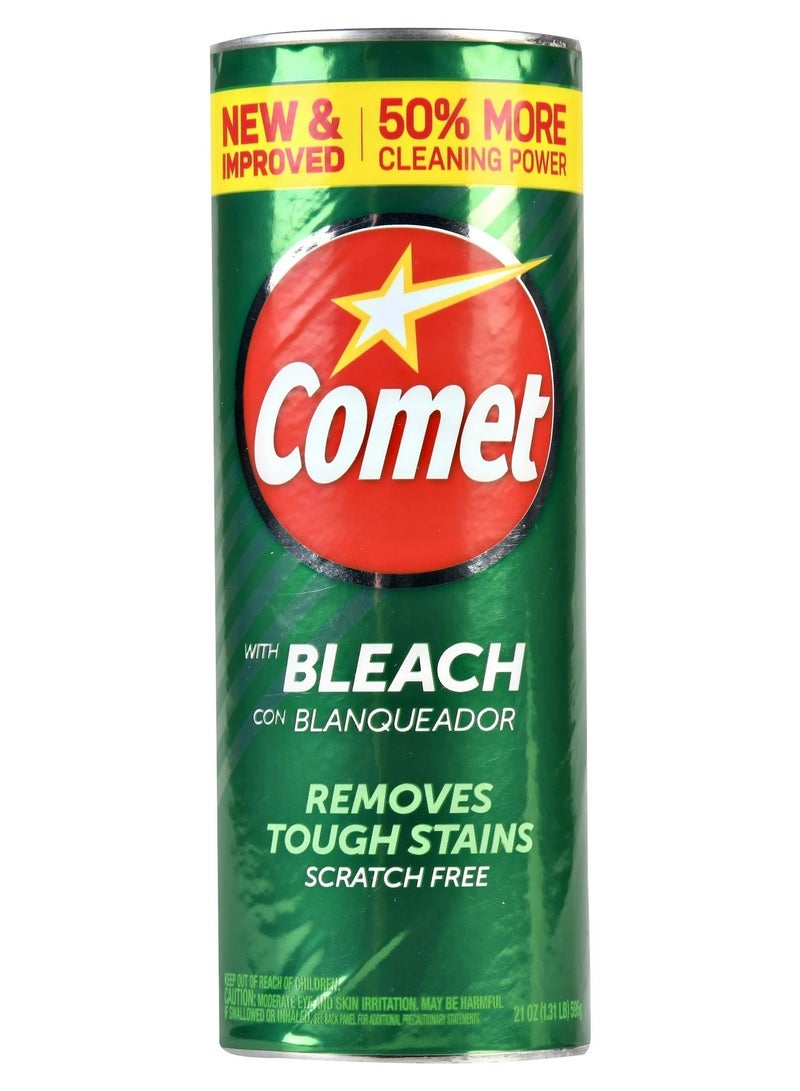 Comet All Purpose Abrasive Powder Cleaner with Bleach, Pine 21 oz. - Image 1