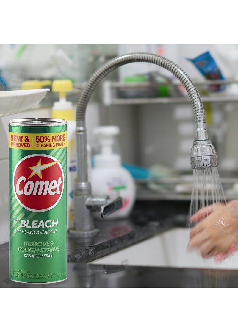 Comet All Purpose Abrasive Powder Cleaner with Bleach, Pine 21 oz. - Image 5