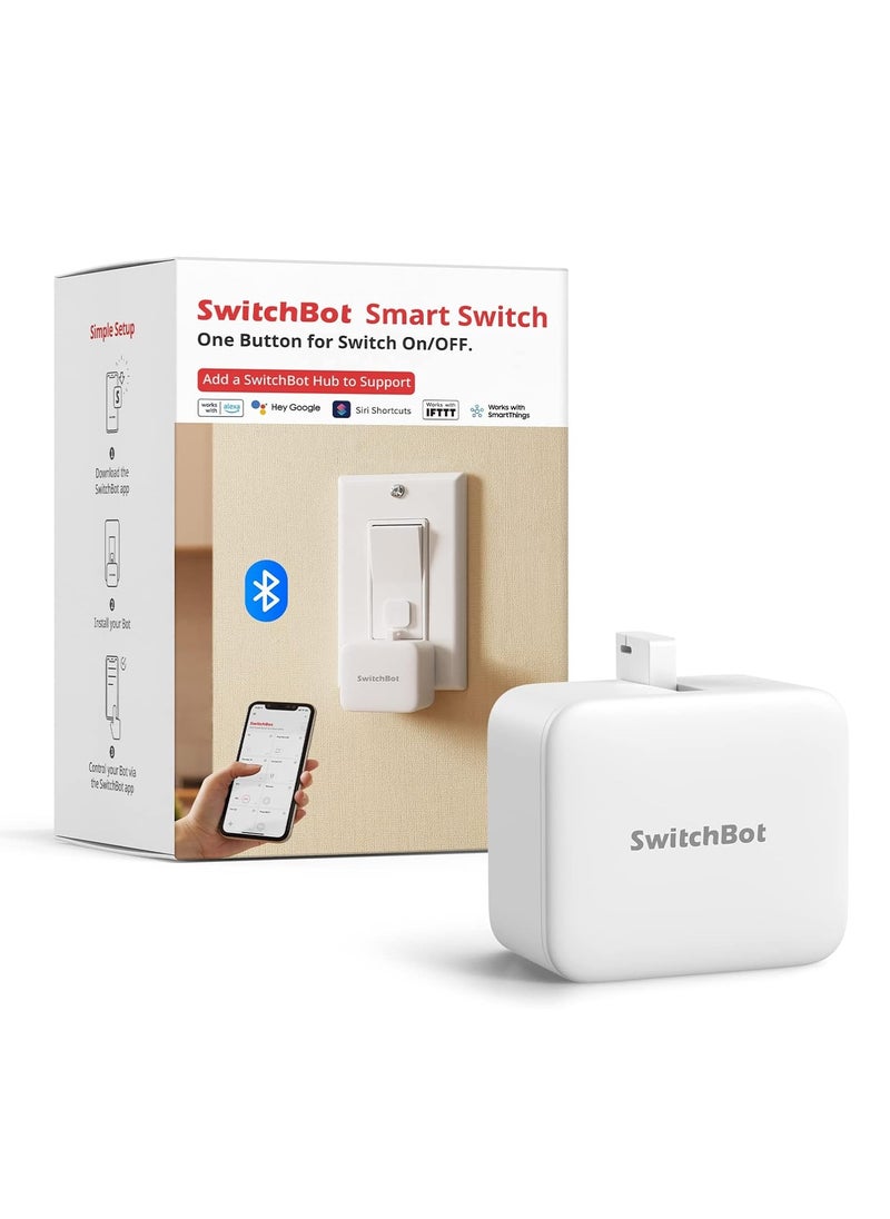 SwitchBot SwitchBot smart switch button pusher bluetooth for rocker switch one way button automatic light switch timer and APP control works with alexa when paired with SwitchBot hub white  - Image 1