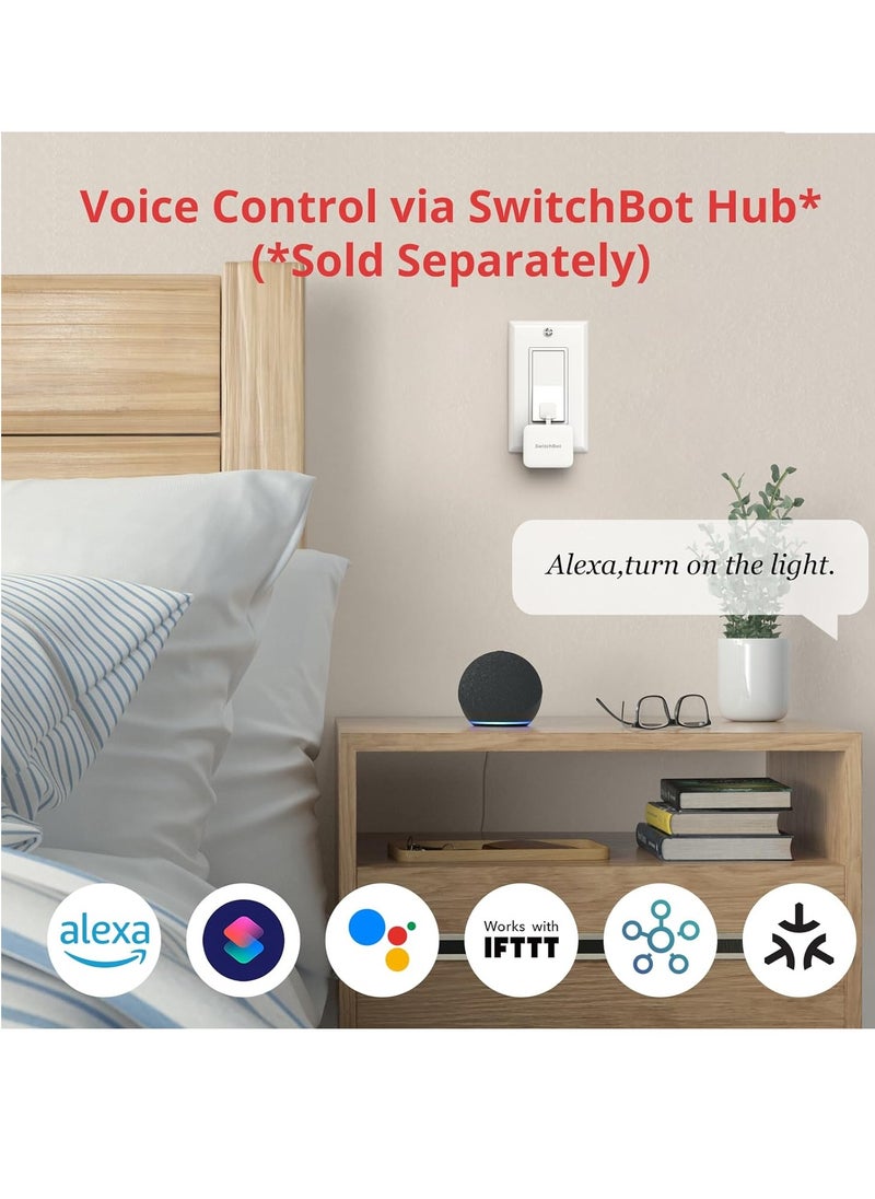SwitchBot SwitchBot smart switch button pusher bluetooth for rocker switch one way button automatic light switch timer and APP control works with alexa when paired with SwitchBot hub white  - Image 4