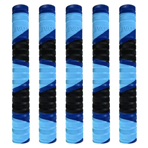 Livox Bracelet Texture Rubber Cricket Bat Grip Ultra Tacky Shock Absorbing Gripper for Bat Handle Grips Combo – Pack of 5 - Image 1