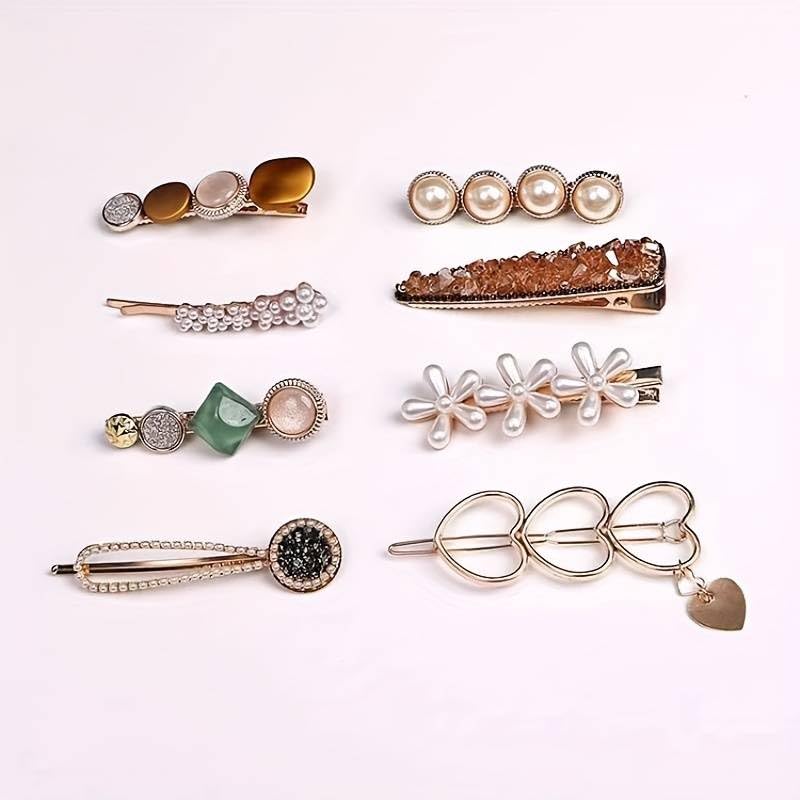 SYGA Women and girls Contrast Color Metal Pearl Hair Clip Set Side Bear Clip Korean Version Bangs Clip Ins Hair Accessories fairy clip - Image 3