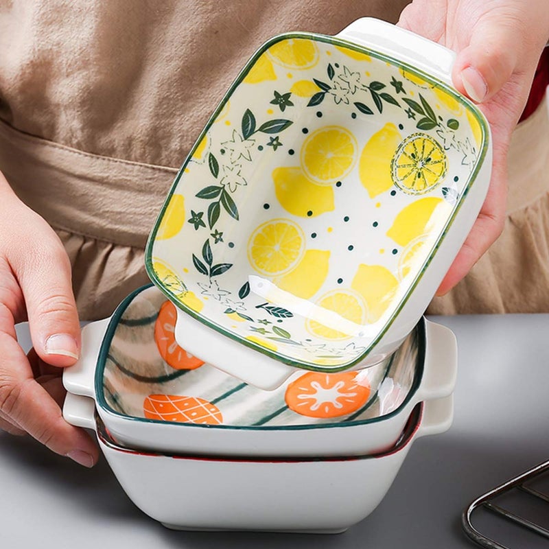 Leeonz Ceramic Bowls for Kitchen, Porcelain Bowl for Cereal, Salad, Pasta, Dessert, Serving - Dishwasher, Microwave, and Oven Safe - for Breakfast, Lunch and Dinner (Printed Pienepal - Pack of 1) - Image 2