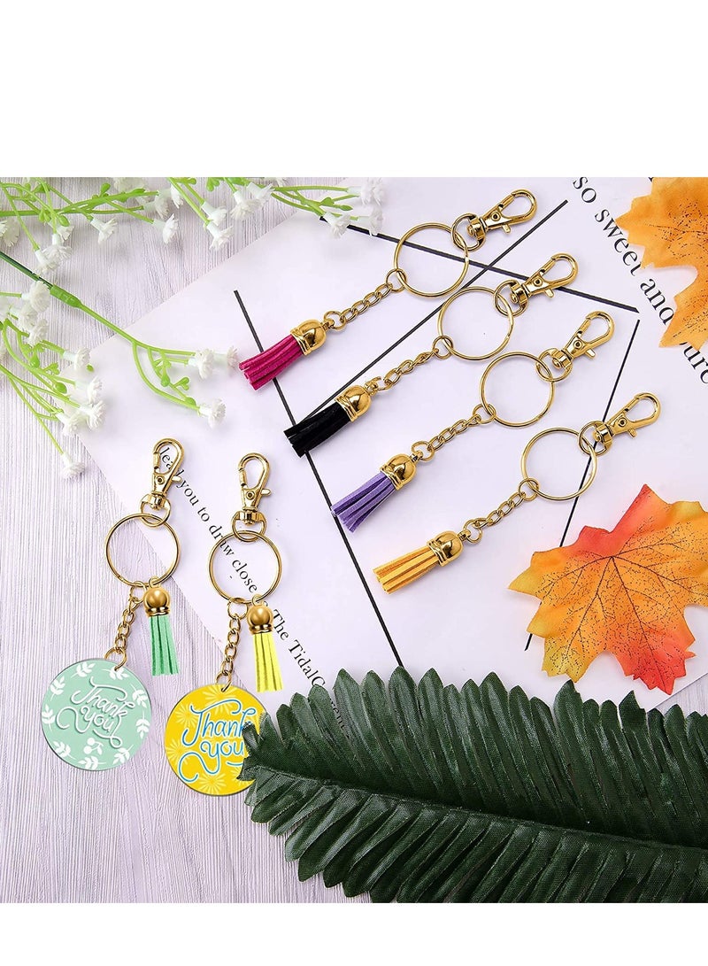 Keychain Hooks and Jump Rings Tassels,150 Pieces Key Acrylic Keyring Blanks Set Including Clear Discs with Chain Coloured Pendants for DIY Projects and Craft, Gold - Image 4
