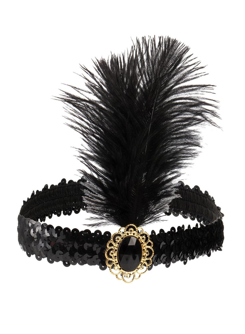 كابتن تيك 1920s Flapper Dress Up Set for Women, Elegant Accessories with Headband, Long Gloves, and Pearl Necklace for Great Gatsby Theme Parties - Image 2