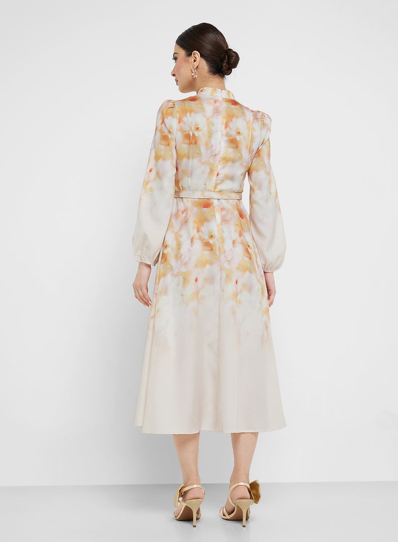 Khizana Belted Floral Midi Dress  - Image 2