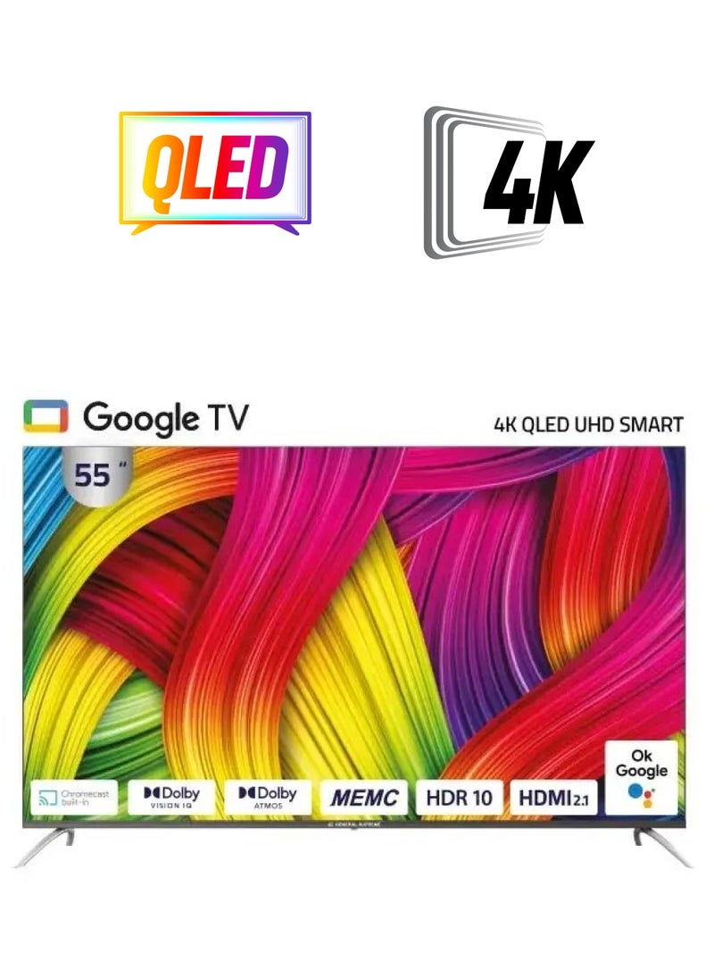 GENERAL SUPREME General Supreme 55 inch QLED Smart Google TV, 4K-UHD, (HDR) (Dolby Audio), 