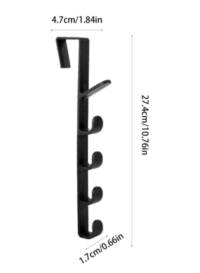 Over-the-Door Hanger with 5 Durable Plastic Hooks – Space-Saving, No-Drill Design for Organizing Clothes, Bags, and Accessories in Any Room - Image 3