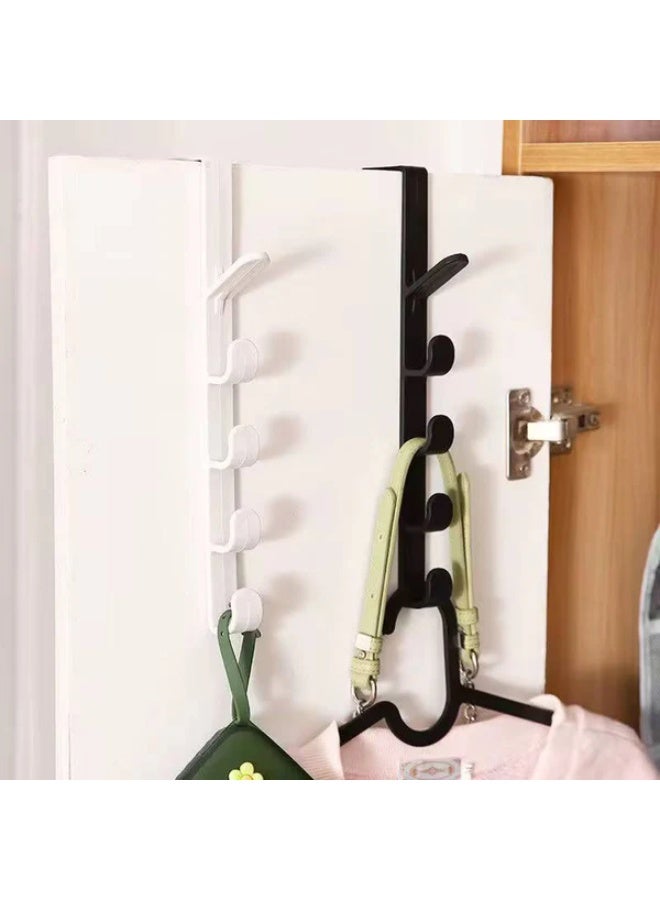 Over-the-Door Hanger with 5 Durable Plastic Hooks – Space-Saving, No-Drill Design for Organizing Clothes, Bags, and Accessories in Any Room - Image 2