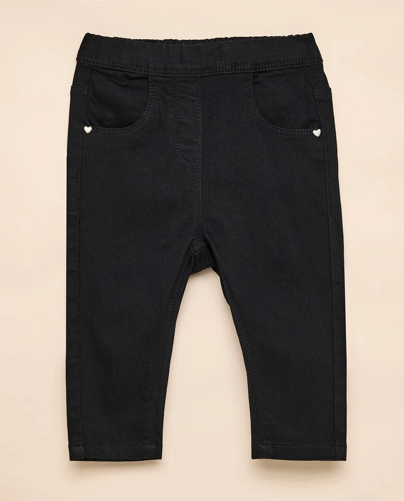 أر أند بي Solid Jeggings with Elastic Waist