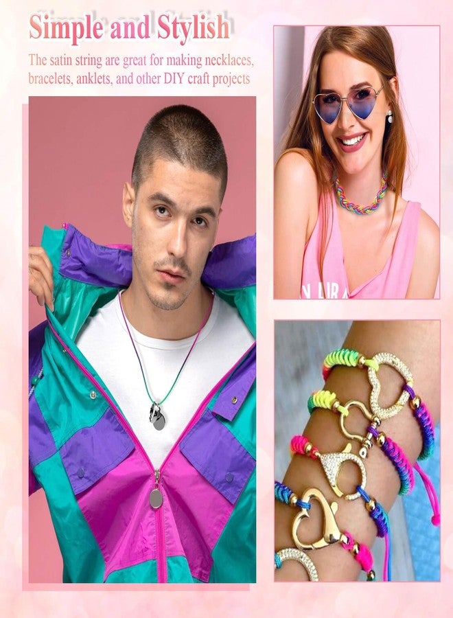 انزيوس خيط نايلون بألوان قوس قزح من أنيزوس، خيط نايلون للحرف اليدوية، خيط ساتان حريري ناعم، خيط خرز للأساور المضفرة، والقلائد، وسلاسل المفاتيح، والحبال، وحقائب الرباط، والأعمال اليدوية، والخياطة - Image 4