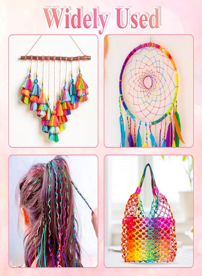 انزيوس خيط نايلون بألوان قوس قزح من أنيزوس، خيط نايلون للحرف اليدوية، خيط ساتان حريري ناعم، خيط خرز للأساور المضفرة، والقلائد، وسلاسل المفاتيح، والحبال، وحقائب الرباط، والأعمال اليدوية، والخياطة - Image 5