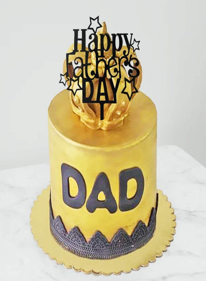 HADDIY Happy Father's Day Cake Toppers,8 Pcs Gold and Black Acrylic Cake Decoration Topper for Fathers Day Party Favors - Image 5