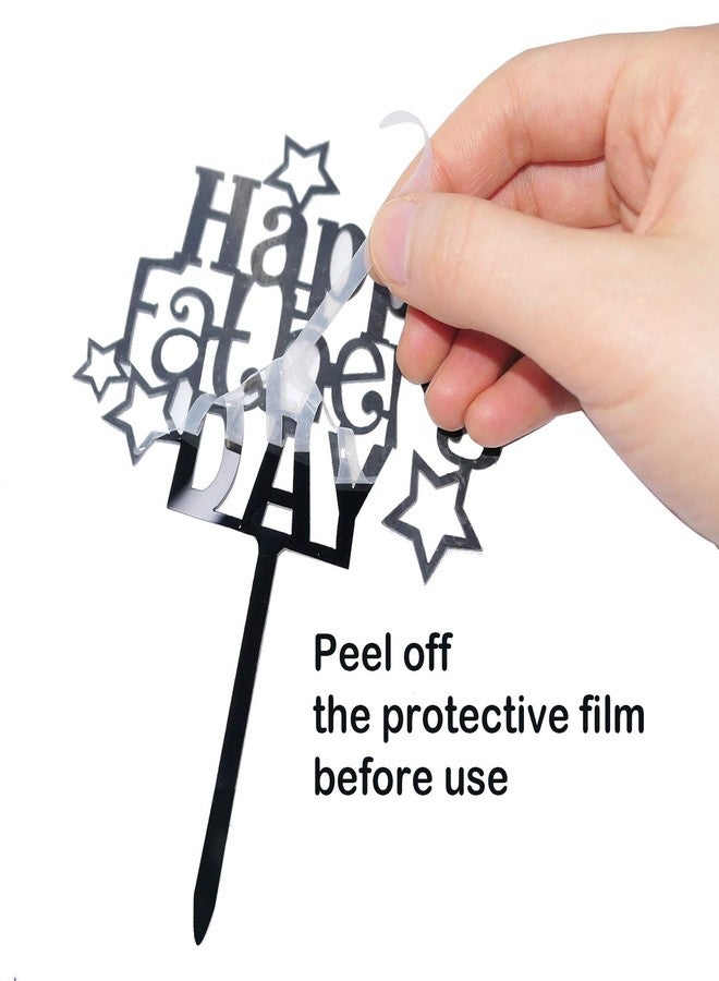 HADDIY Happy Father's Day Cake Toppers,8 Pcs Gold and Black Acrylic Cake Decoration Topper for Fathers Day Party Favors - Image 2