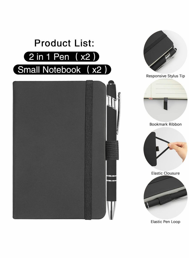 Pocket Notebook, 2 Pack Small Notebook with Pen, A6 Size Journal Hardcover Notebook - Image 3