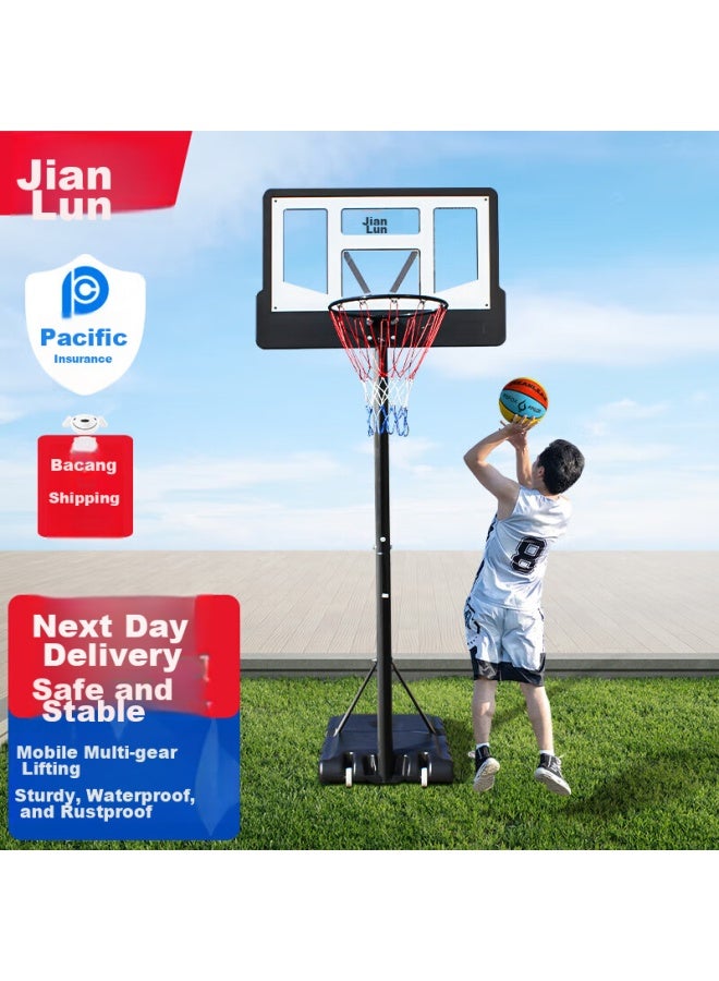 Jeeanlean Children's Home Basketball Hoop, Outdoor Indoor Portable Adjustable Height Shooting Basket, New Year Gift - Image 1