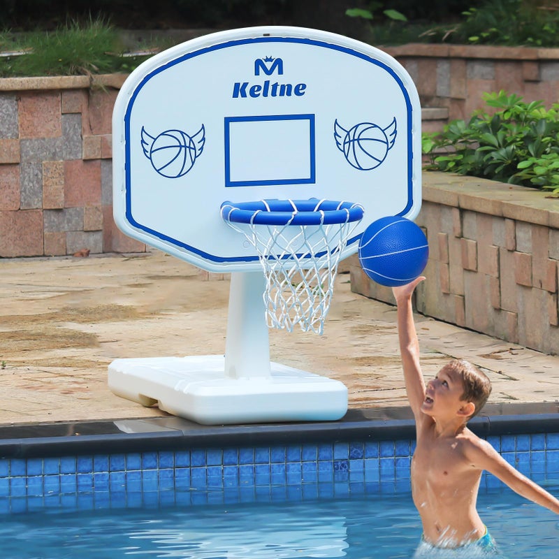 Keltne Pool Basketball Hoop 34x34x422 Oversized Pool Toys with 2 BallsNetsPump for Poolside Water Basketball Game Pool Basketball Goal for Inround Pool Deck Swimming Pool Games for Kids Adults - Image 4