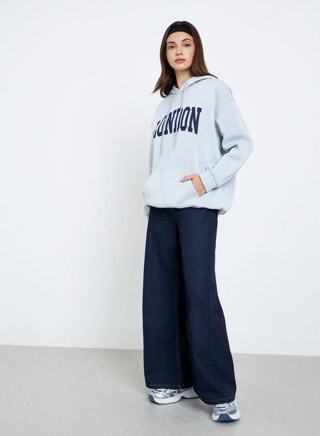 Take Two Take Two Women Graphic Print Oversized Hoodie