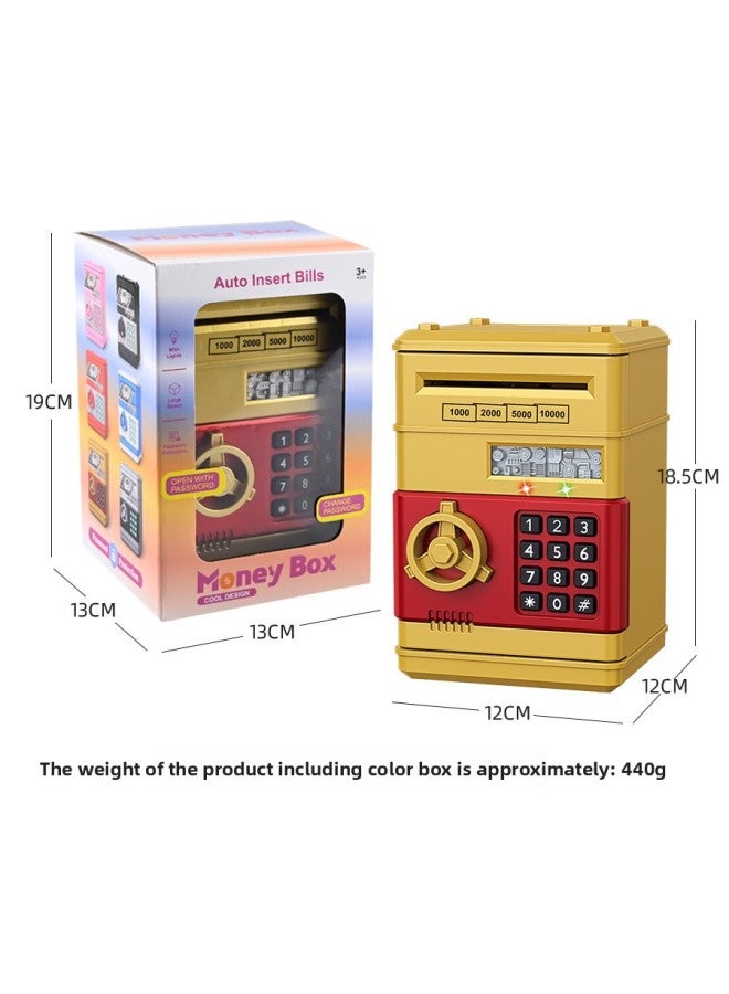Children's Multi-function Password Piggy Bank Automatic Roll Money Creative Safe Toy Voice Light Large Capacity Savings-Color:Password Money Storage Cabinet (spray Paint Gray) - Image 5