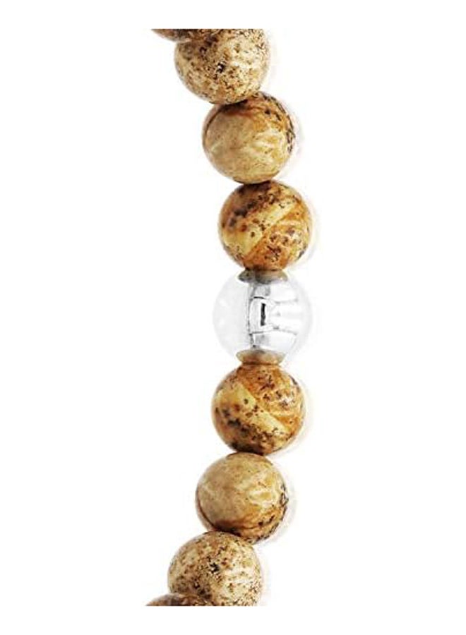 Gem Semi Precious Gemstone 8mm and Sterling Silver Bead Stretchy Beaded Bracelet 7.5 inch - Image 3