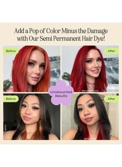 INH Semi Permanent Hair Color | Color Depositing Conditioner | Ruby Red Hair Dye | No Bleach & No Peroxide Temporary Tint for Women & Men | Vegan, Ammonia Free, & Sulfate Free | Ready to Use, 6oz  - Image 2