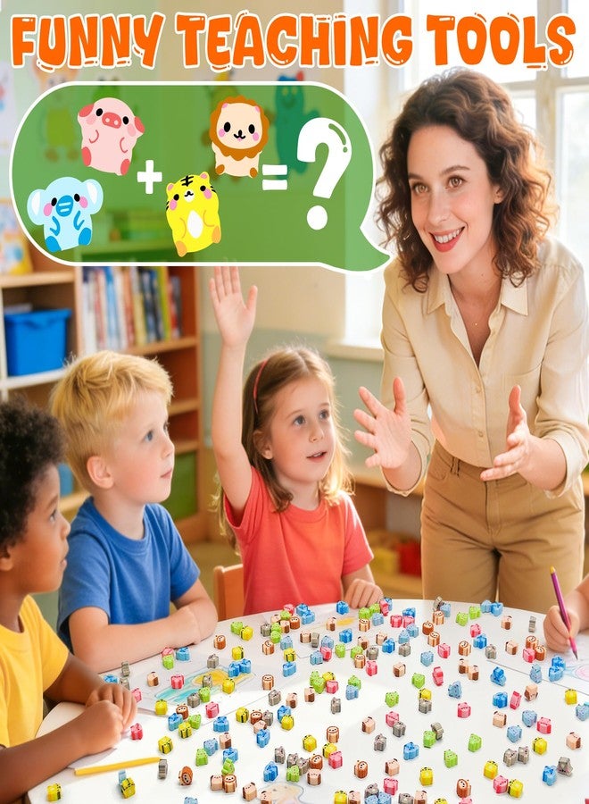 Inn Diary 200pcs Animal Mini Erasers for Kids, Bulk Cute Pencil Erasers Small Fun Erasers for Classroom Rewards Party Favors Gift Filling Eraser - Image 5