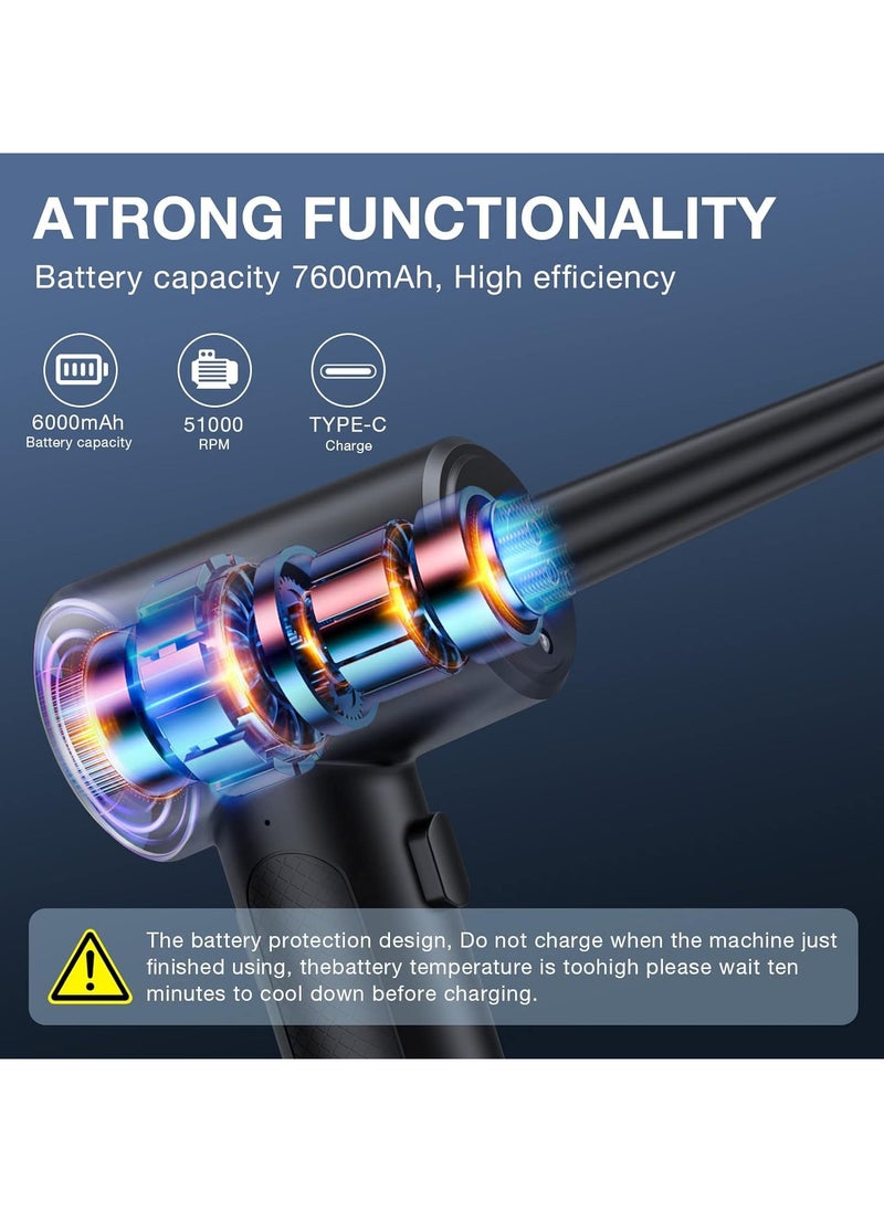 General - Compressed air duster, cordless electric duster with LED light for laptop keyboards to clean pet dander instead of compressed air canisters - Image 1