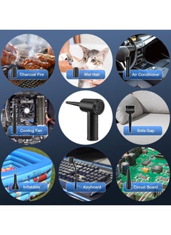 General Compressed air duster, cordless electric duster with LED light for laptop keyboards to clean pet dander instead of compressed air canisters  - Image 4
