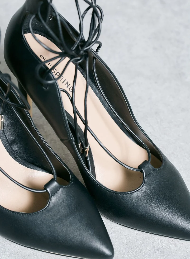 CALL IT SPRING Covered Ghillie Pointed Toe Pumps
