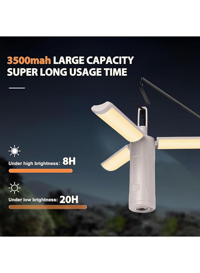 Hulami Camping Lantern Rechargeable Magnetic Camping Light 3500mAh Portable Tent Flashlights Perfect for Camping Camping Lamp for Emergency Hiking IP44 Waterproof - Image 4