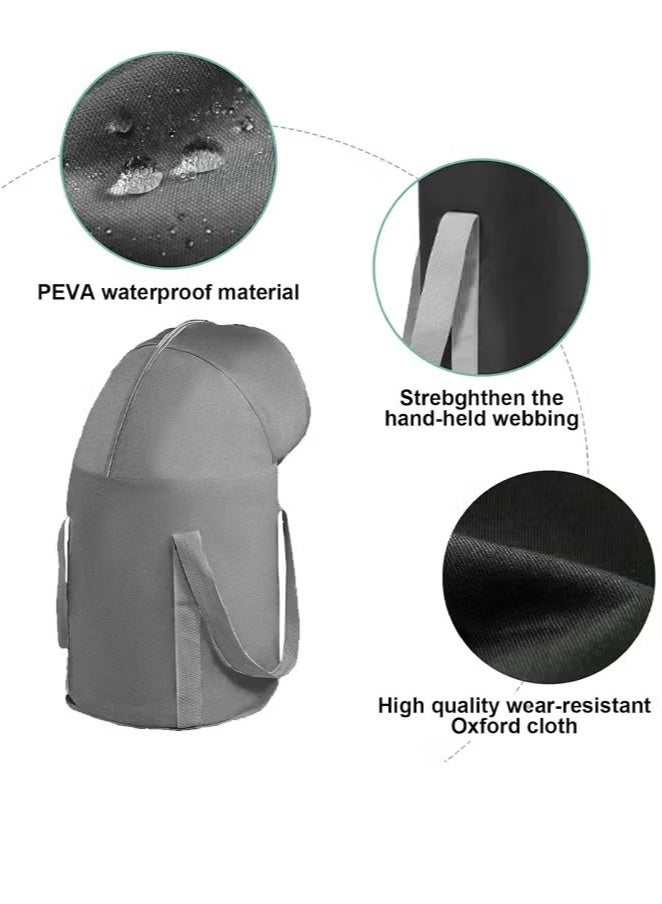 إسكدنيا حوض استحمام قابل للطي، حمام قدم متنقل بارتفاع يصل إلى الركبة، حوض استحمام منزلي محمول مزود بمقبض، دلو استحمام قدم متعدد الاستخدامات للسفر، مناسب للرحلات والتخييم وغسل اليدين والقدمين في المنزل. - Image 3