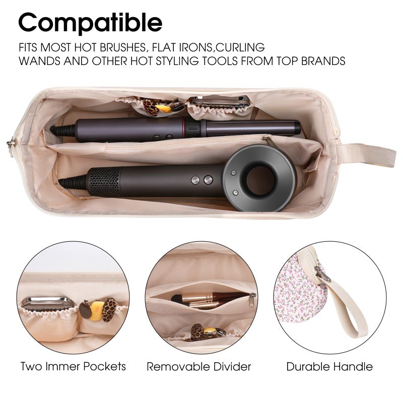 idoltimes Hair Tools Travel Bag, Hair Tool Bag for Women, Quilted Hair Tool Bags for Travel, Portable Hair Dryer Organizer Case - Image 4